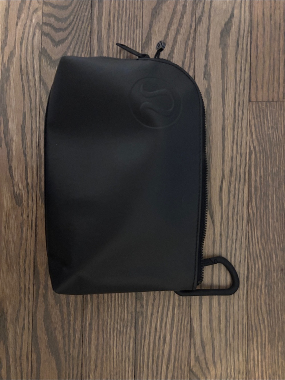 lululemon athletica Black Zip Toiletry Pouch with Carabiner Loop